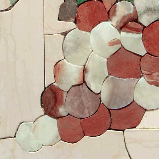 Handmade Marble Grapes Mosaic Tile: Kitchen Backsplash Art