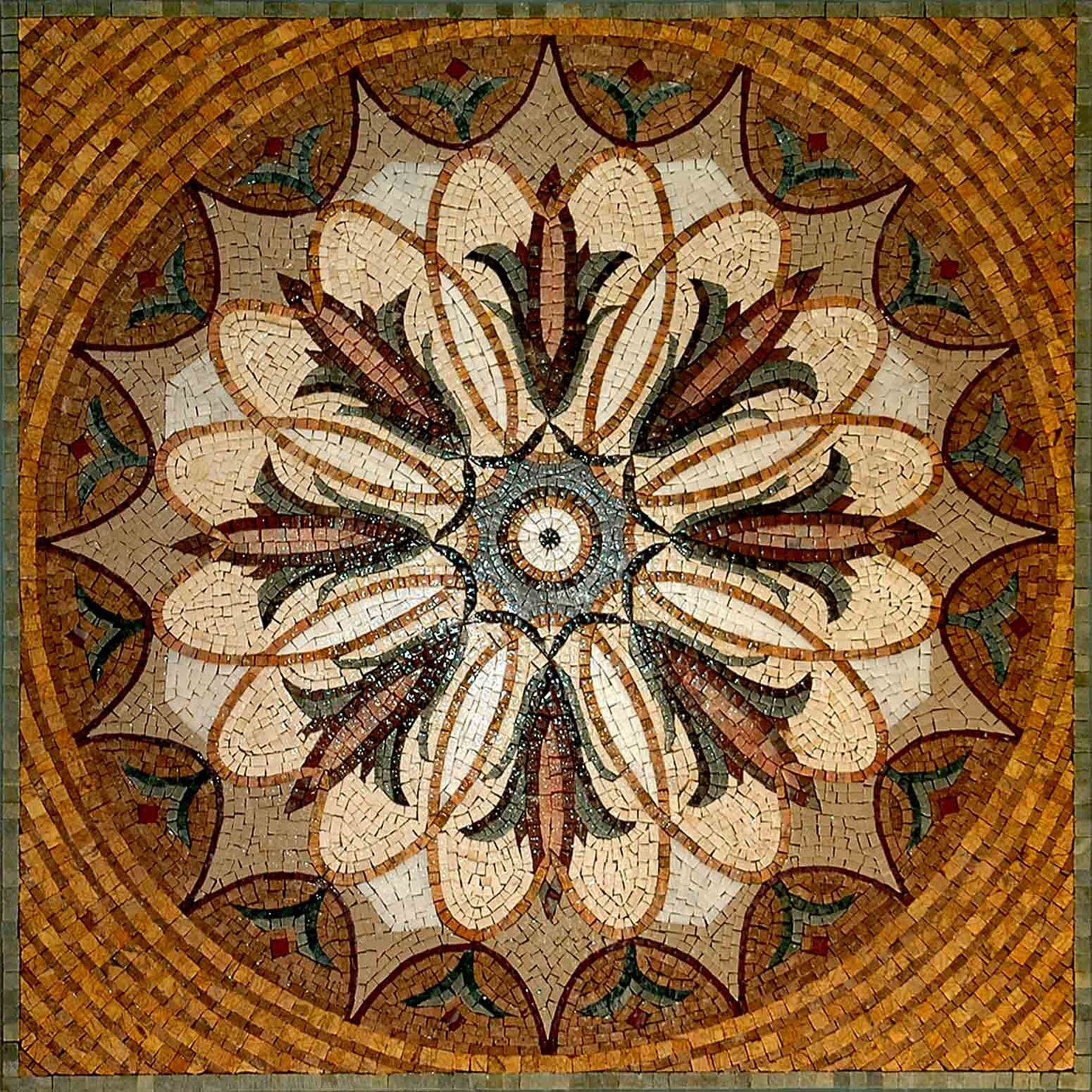 40" Geometric Marble Mosaic Tile: Backsplash, Flooring, or Wall Art