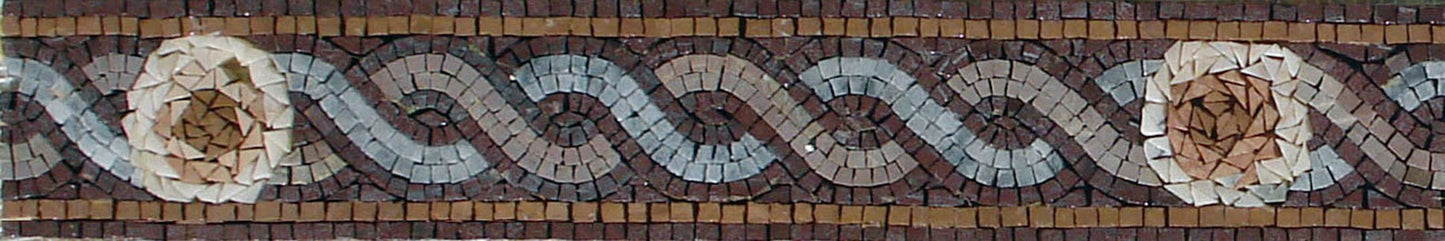 Floral String Art Mosaic Border: Living Room Decor (40x4 Inches)