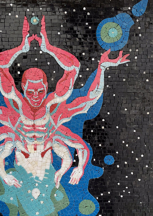 Handmade Cancer Zodiac Mosaic Tile Art: Home Wall Decor