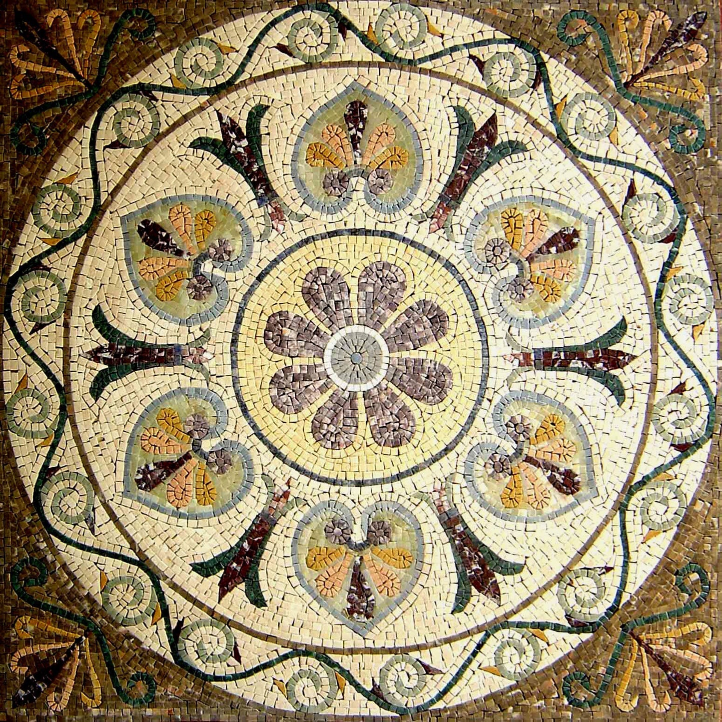 40" Handmade Marble Mosaic Square Floor Interior Home Décor Art Tile Stone.