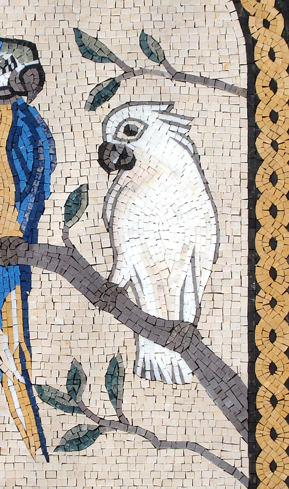 Handmade Macaw & Cockatoo Mosaic Tile Artwork (36" x 22")