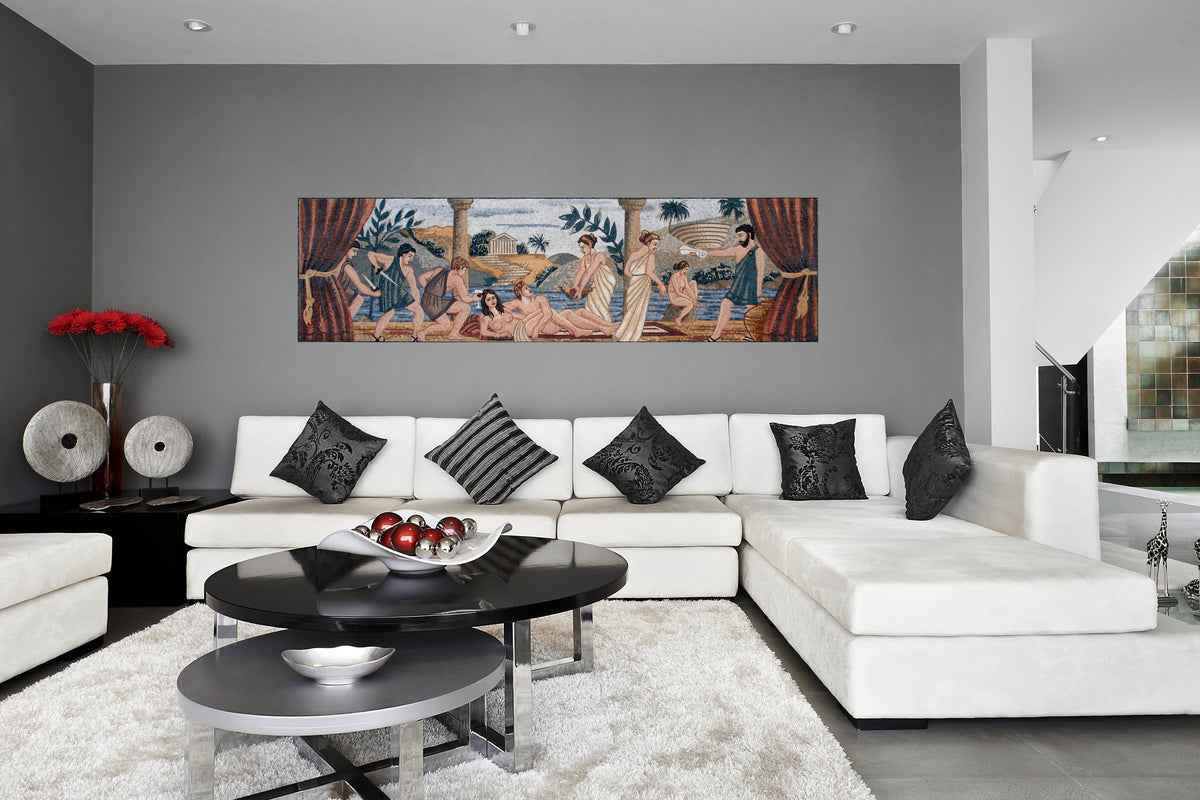 Handmade Roman Mosaic Tile: Decadence Reproduction, Marble & Stone