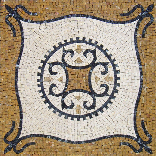 36” MEDALLION MOSAIC TILES | Square Shape Pattern Mosaic Tiles For Living Room | Tiles For Interior And Outdoor Entry And Walls