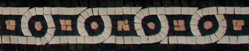 4″ Black, Cream & Rose Tricolor Border Mosaic – Handmade Marble Tile Trim, Customization available