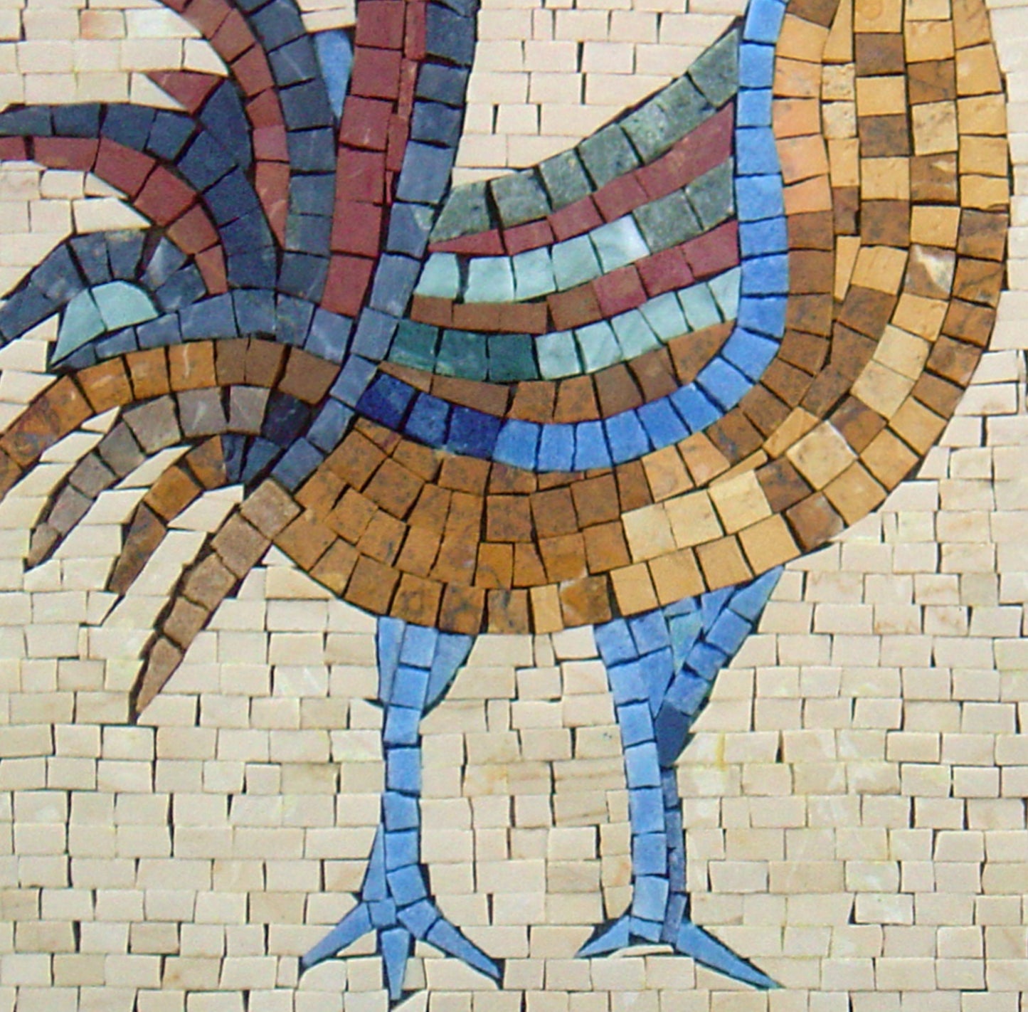 Handmade Rooster Mosaic Tile Art: Kitchen Backsplash or Farm Wall Decor
