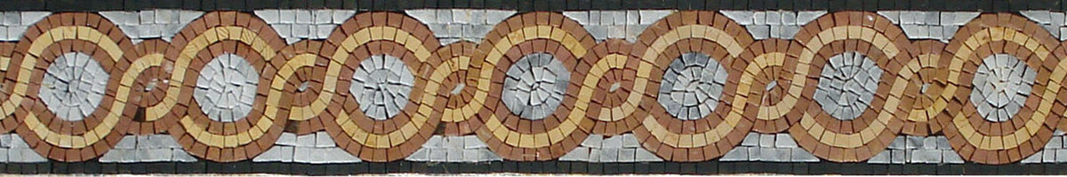 Geometrical Marble Mosaic Border: 40"x6" String Tile