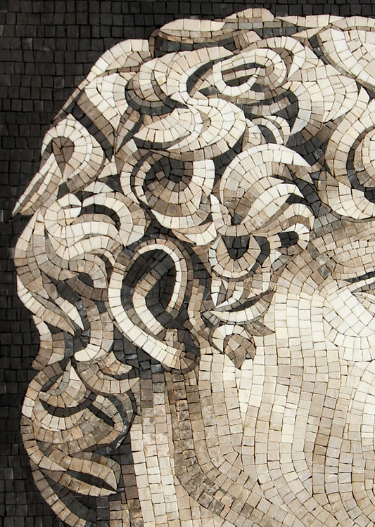 David Mosaic Mural: Michelangelo Art Reproduction, Italian Marble Tile