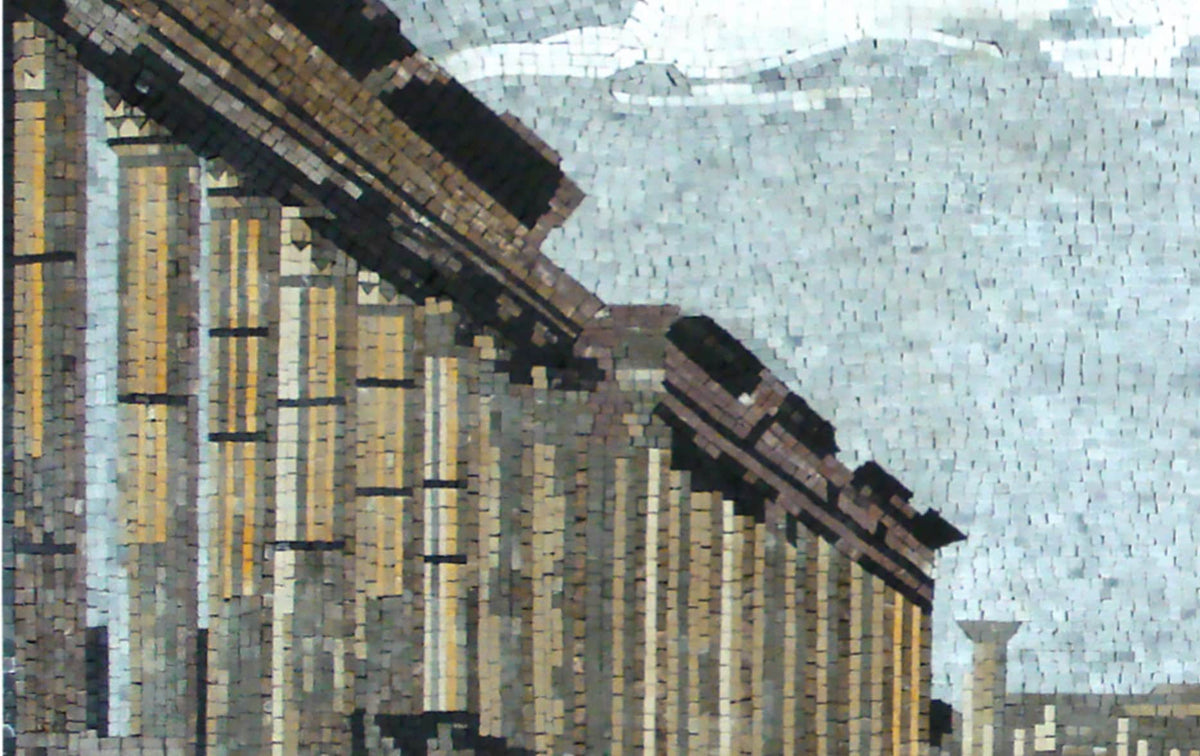 Syria Mosaic Tile Art: Handmade Marble Landmark Wall Decor