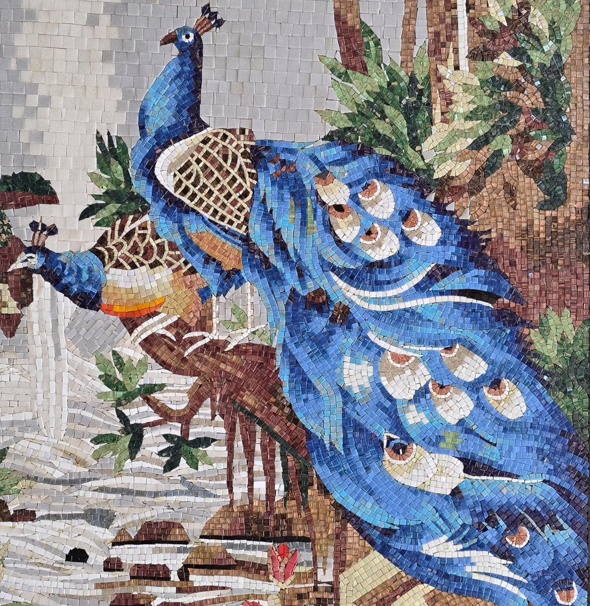 Custom Handmade Peacock Mosaic – Mosaic Glass Wall Art, Luxury Decorative Tile, Personalized Mosaic Art