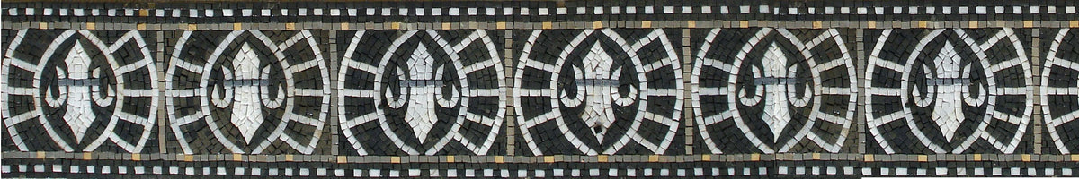Geometric Art Mosaic Border Tiles - 8" Marble Wall Decor