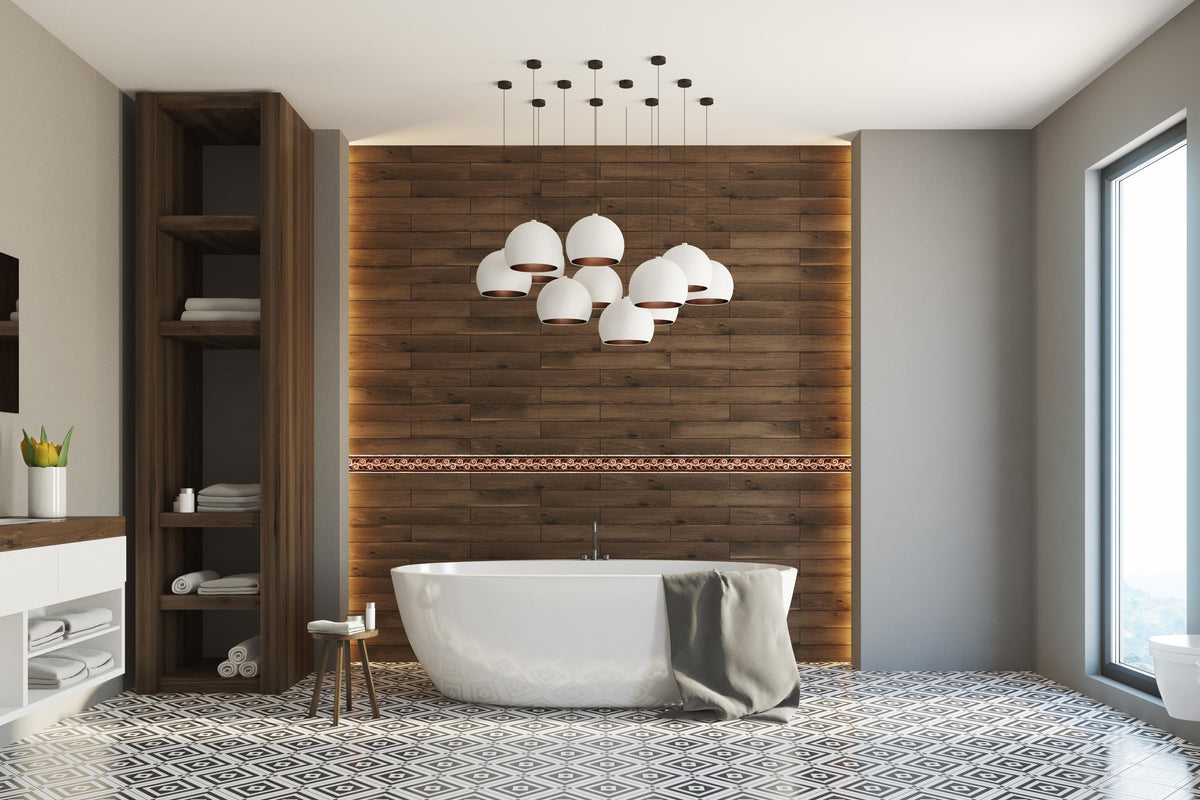 Handmade Marble Mosaic Tile Trim: White Vine & Black Leaves Border