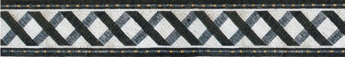 Geometric Mosaic Tile Border: Line Pattern Artwork, 40"x 8"