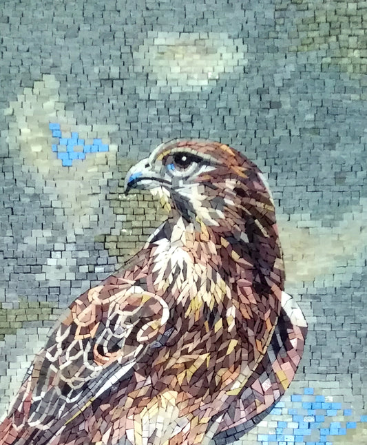 FALCON ART BACKSPLASH | Wild Bird Mosaic Tiles For Living Room Walls | Falcon Artwork Tiles For Interior Hall And Rooms Decor