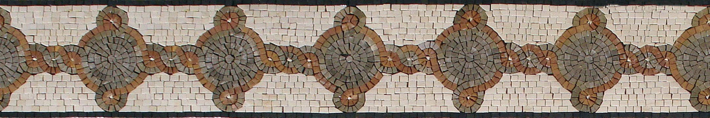 Geometrical Floral Marble Mosaic Border - 40"x6" Wall Tiles
