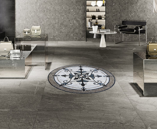Nautical Inspiration - Artwork Mosaic Medallion - Compass Rose Marble Mosaic Flooring Tile Arts - Customization available