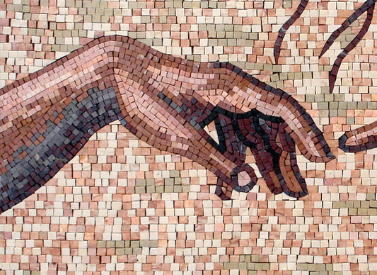 Creation of Adam Mosaic Mural: Handmade Italian Art Tiles