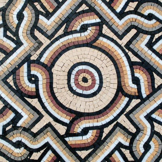 Handmade Colorful Marble Mosaic Tile Medallion (24")
