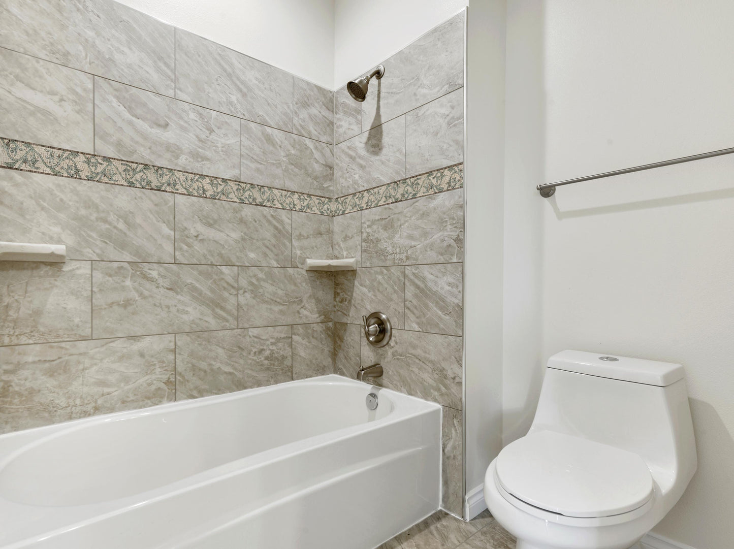 Green Vine Mosaic Border Tile: Handmade Marble Backsplash Accent