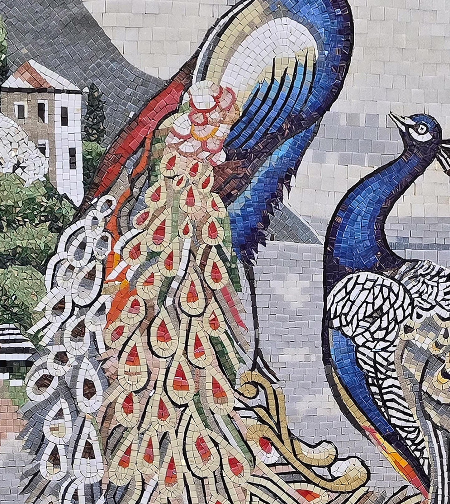 Custom Handmade Peacock Mosaic – Mosaic Glass Wall Art, Luxury Decorative Tile, Personalized Mosaic Art