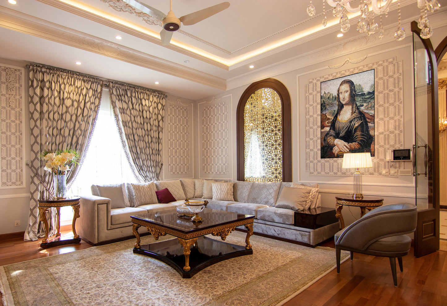 Handmade Mona Lisa Mosaic Art Tile: Leonardo Da Vinci Reproduction (34” x 42.5")