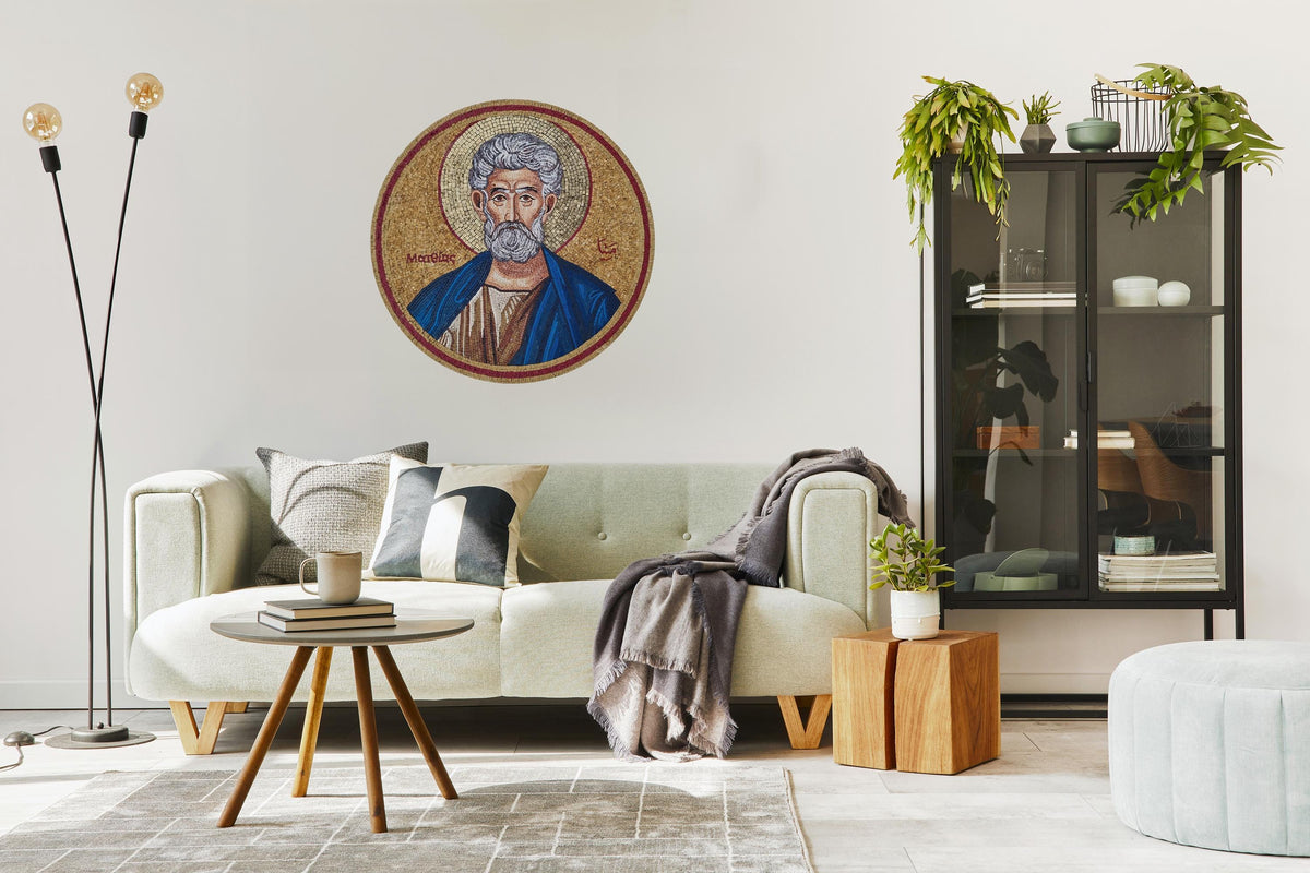 Custom Jesus Christ Round Mosaic Wall Art - Religious Home Decor, Customization available