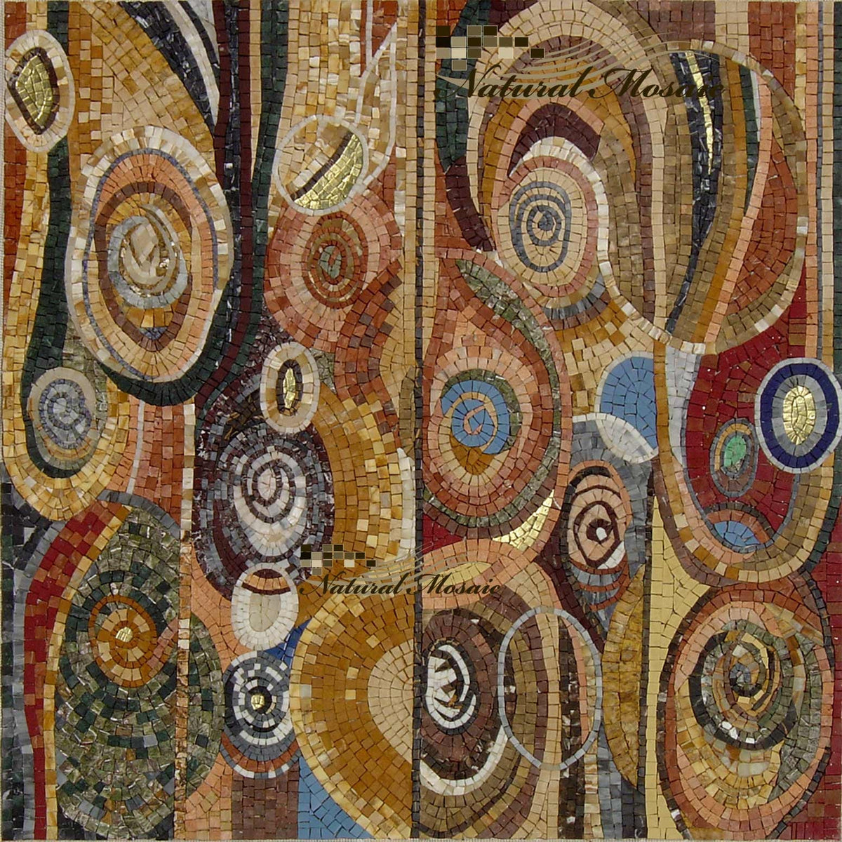 Geometric Marble Mosaic Tile: Abstract Inlay Artwork, 32" Backsplash