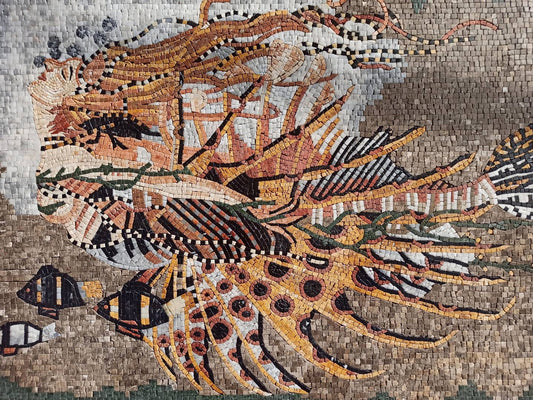 Handmade Mermaid Mosaic Backsplash: Sea Life Marble Art Tile