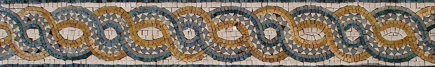 Geometrical Mosaic Border Tiles: Living Room Wall Decor (6"x40")