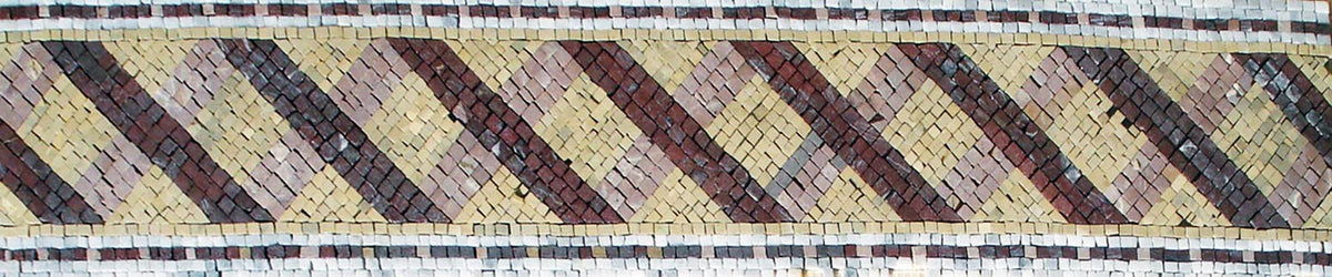 Geometric Marble Mosaic Border Tile - 8" x 40"