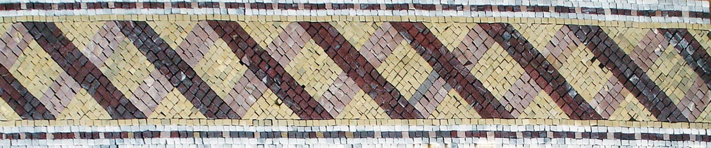 Rectangle 60” x 58” x 7" with 4 corner 7" x 7" Geometric Marble Mosaic Border Tile