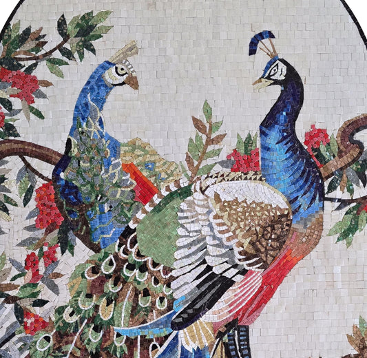 Custom Handmade Peacock Mosaic – Mosaic Glass Wall Art, Luxury Decorative Tile, Personalized Mosaic Art