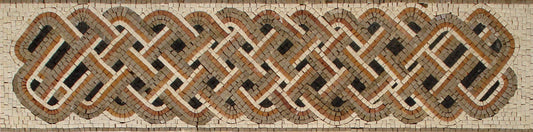 12″ Dimensional Gold Woven Border Mosaic – Handmade Marble Tile Trim, Luxe Backsplash & Wall Accent
