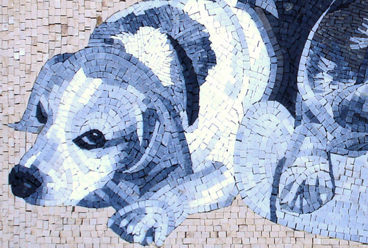 Labrador Dog Mosaic Art: Handmade Marble Pet Mural (36x24)