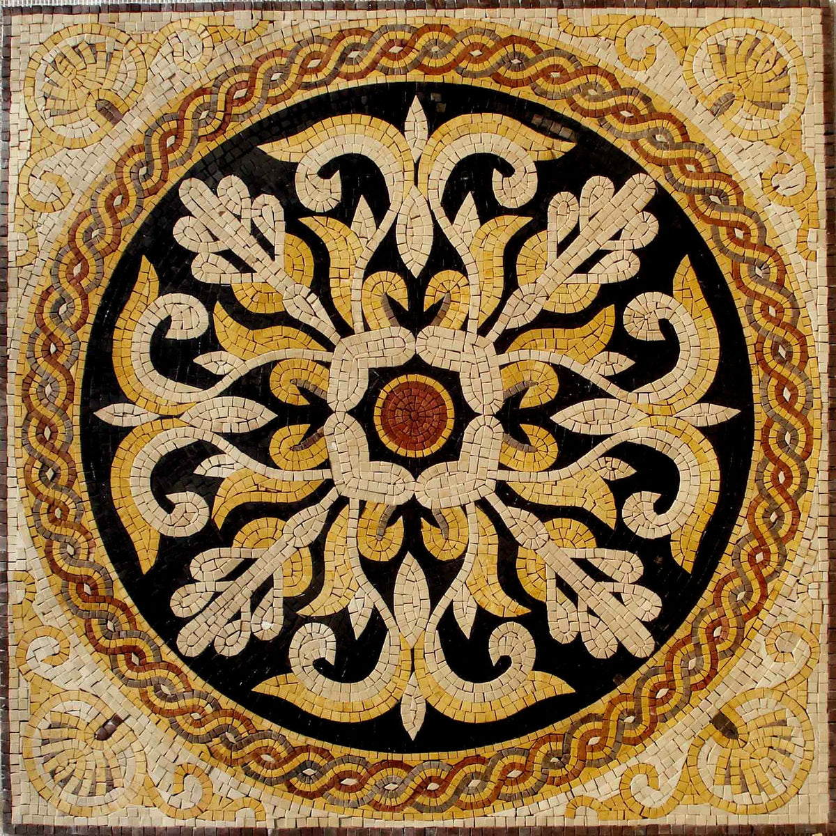 40" Handmade Marble Mosaic Square Floor Interior Home Décor Art Tile Stone.