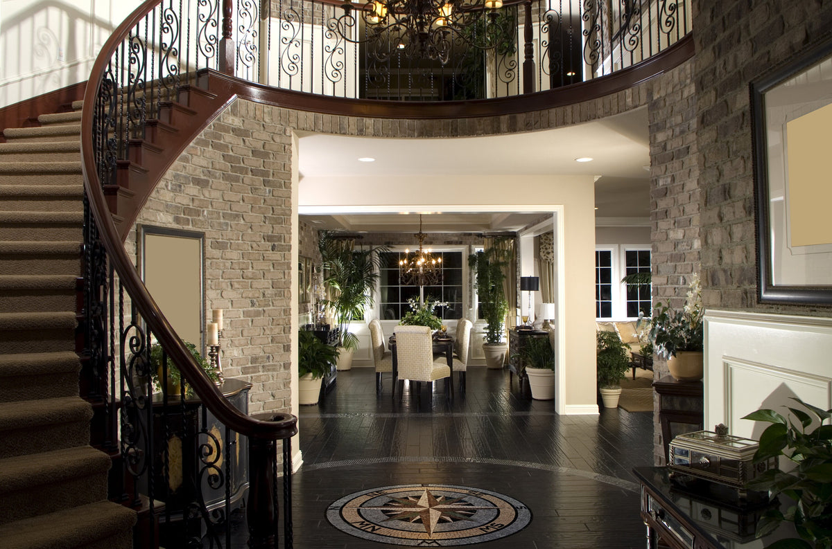 Maritime Elegance - Compass Rose Nautical Marble Mosaic Medallion Flooring Tiles