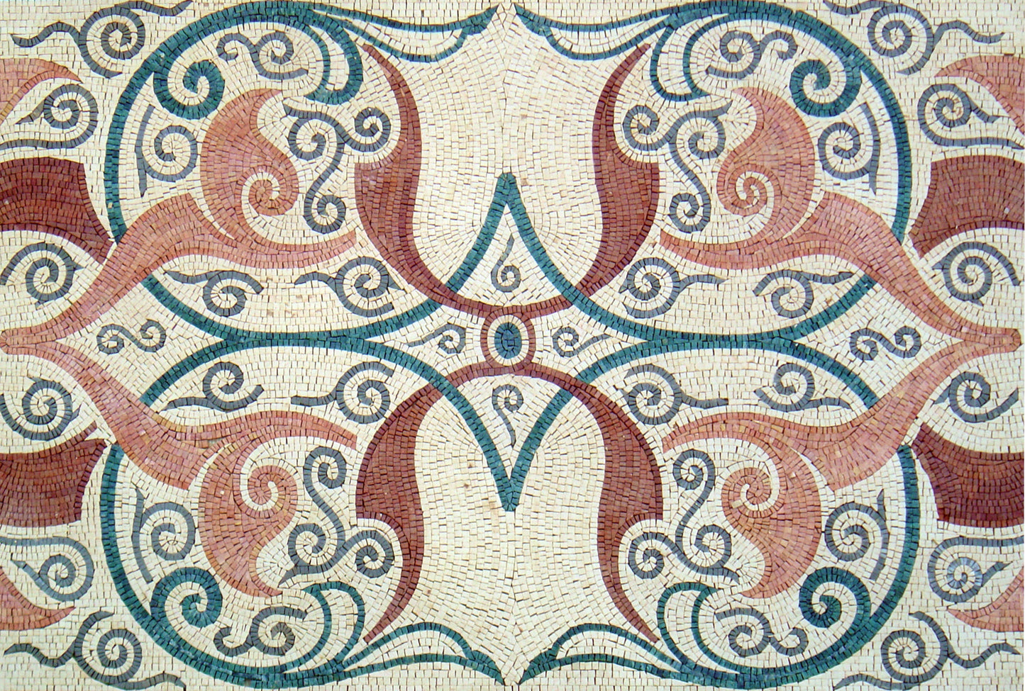 Handmade Marble Mosaic Rug: Floral Art Tile, Home Decor (80” x 40”)