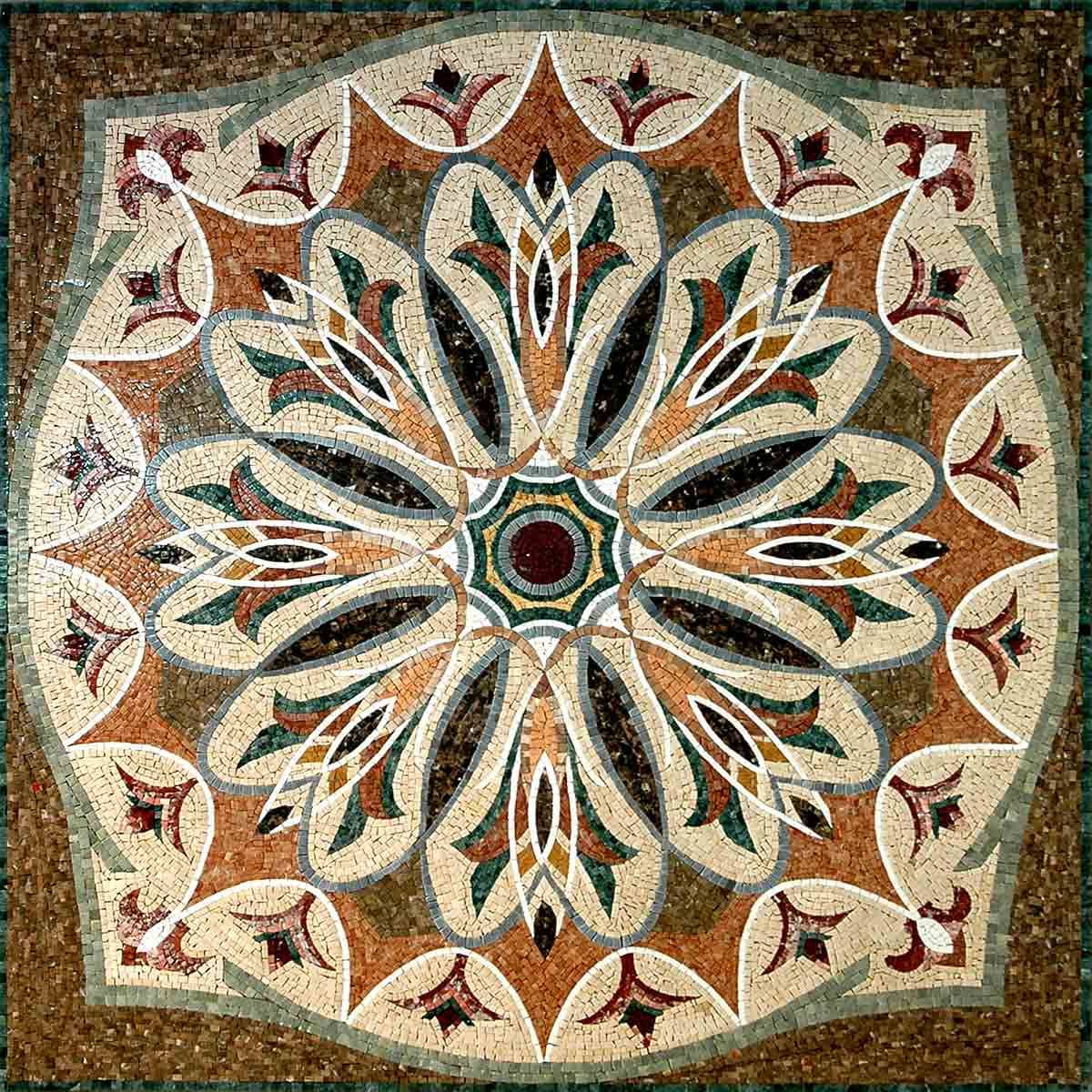 40" Handmade Marble Mosaic Square Floor Interior Home Décor Art Tile Stone.