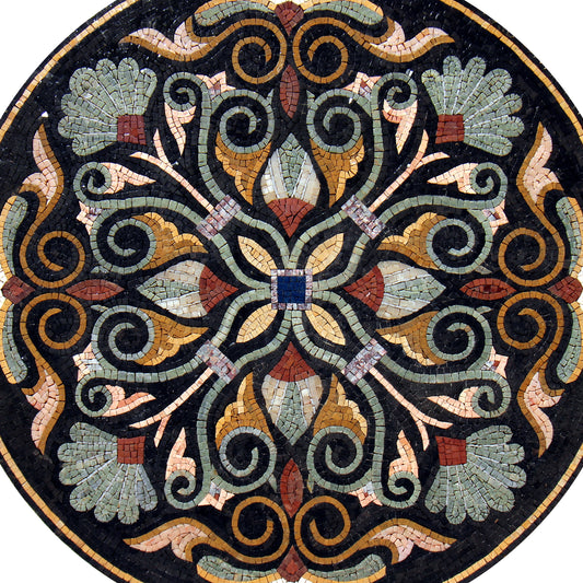 Boho Chic Splendor: Handmade Glam-Inspired Patterned Mosaic Medallion - Customization available