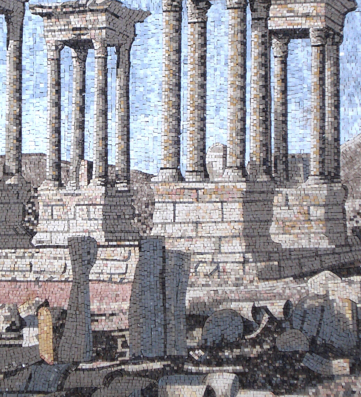 LS011 Palmyra, Tetrapylon Theater Marble Mosaic Art Reproduction