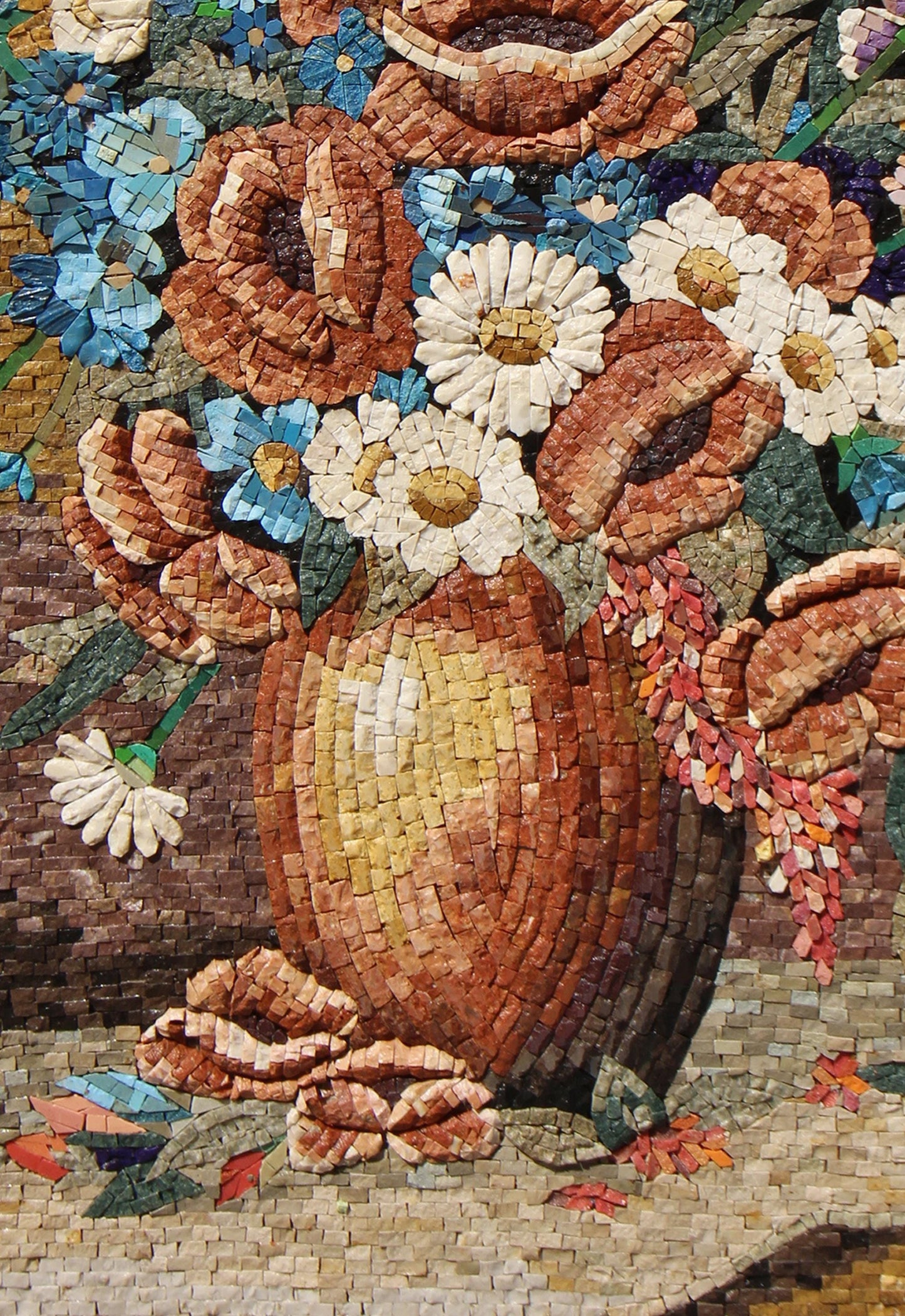 36"x24" Floral Mosaic Wall Art –  Vibrant Flower Design, Decorative Home Accent, Customization Available
