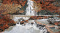 Handmade Marble Mosaic Tile: Autumn Waterfall Wall Art
