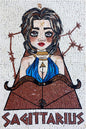 Handmade Sagittarius Mosaic Tile Art: Zodiac Girl Wall Decor
