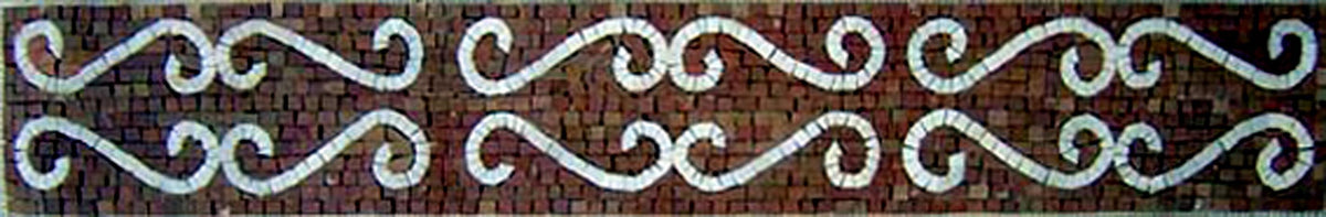 Geometric Art Mosaic Border Tiles: 8" Marble Wall Decor