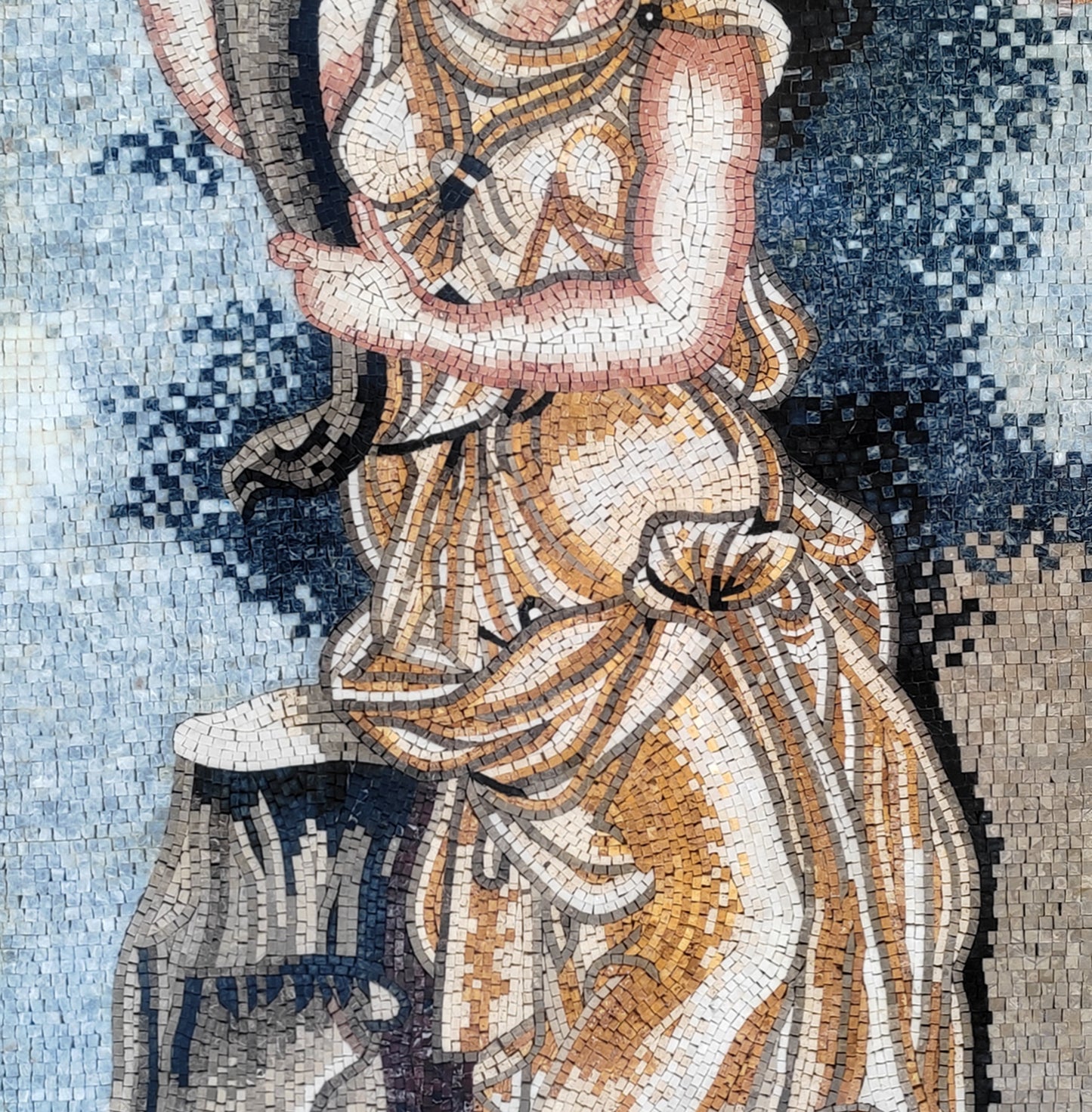 Handmade Ceres Mosaic Tile Art: Roman Goddess with Cornucopia