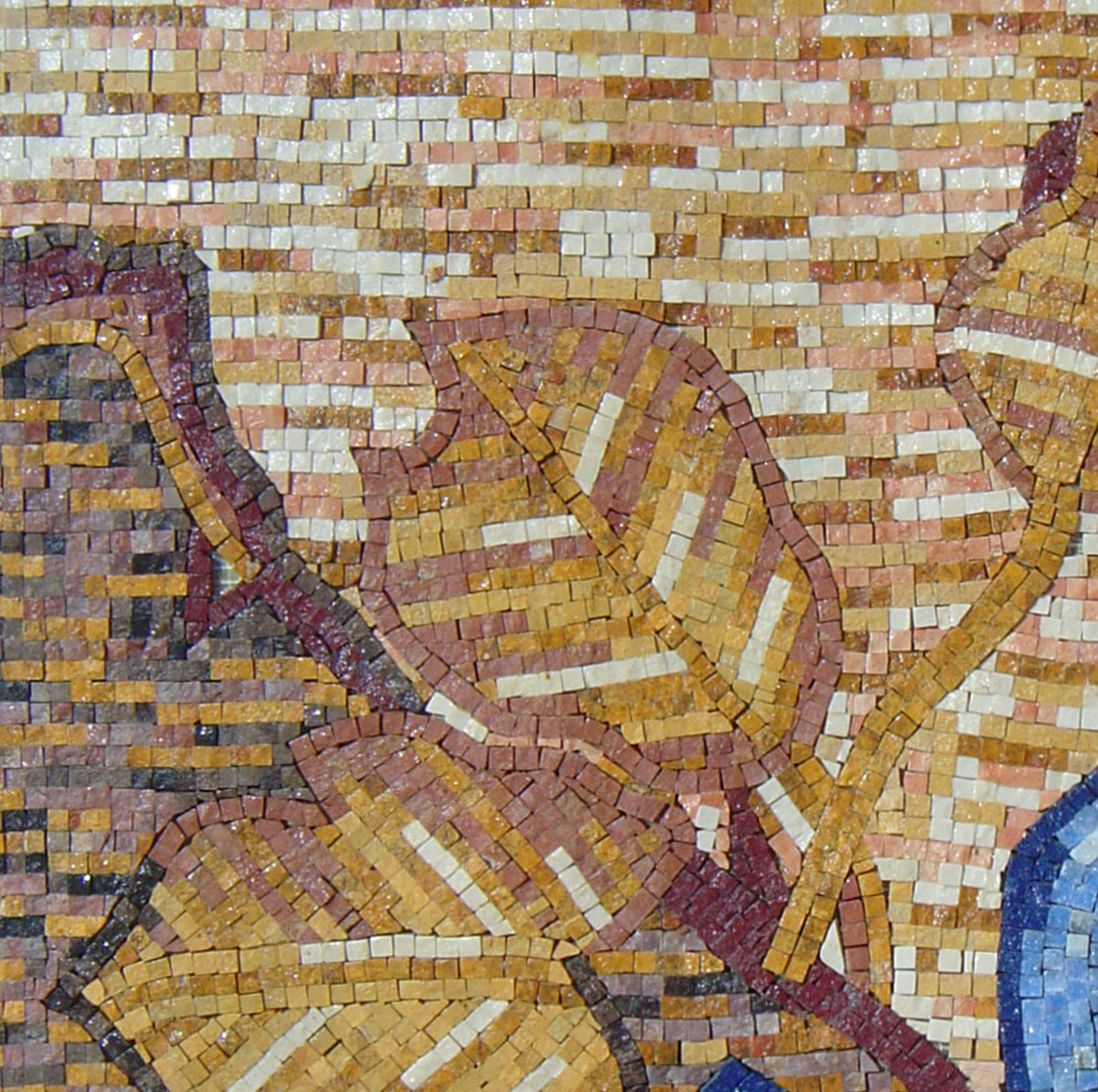 Abstract Leaves Marble Mosaic Tile: Handmade Backsplash (24” x 24”)