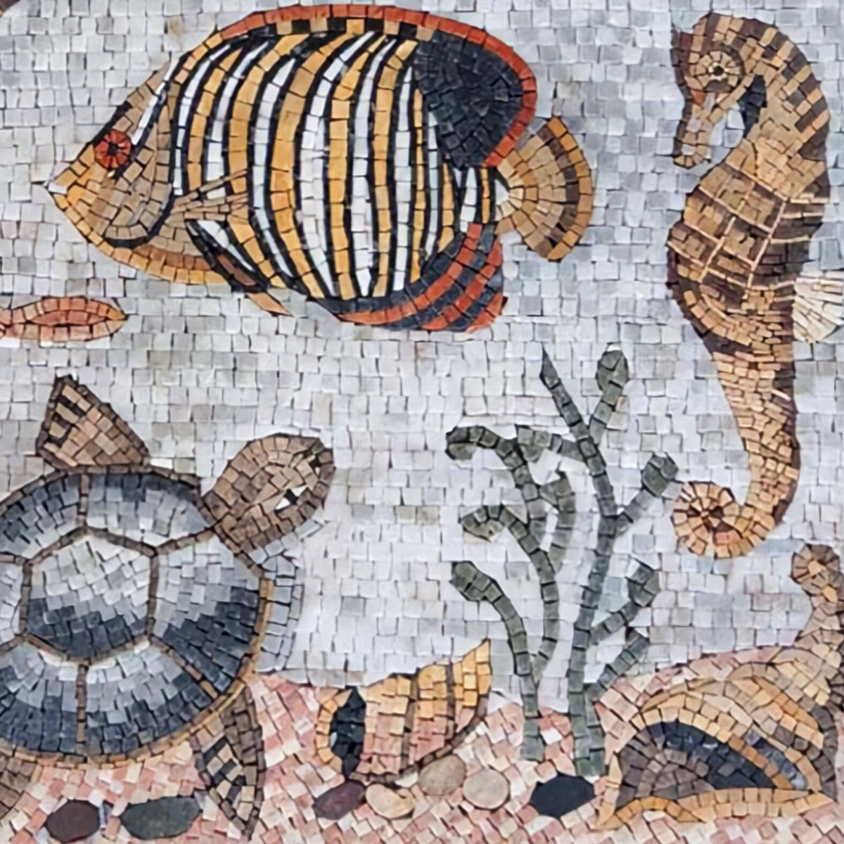SEA ANIMAL BACKSPLASH | Marine Life Tiles For House Warming | Seahorse, Jelly Fish And Turtle Artwork Tiles For Interior Rooms Wall Decor