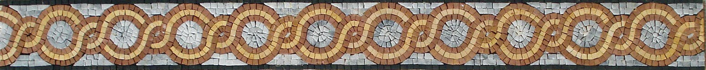 Geometrical Marble Mosaic Border Tiles: String Art Room Decor