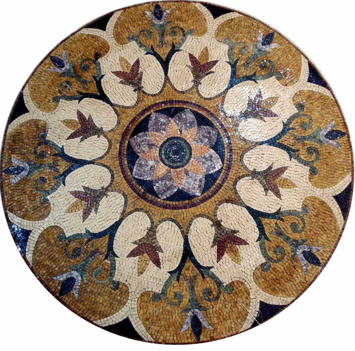 48" Handmade Decorative Medallion wall floor Marble Mosaic Art Stone Tile Décor