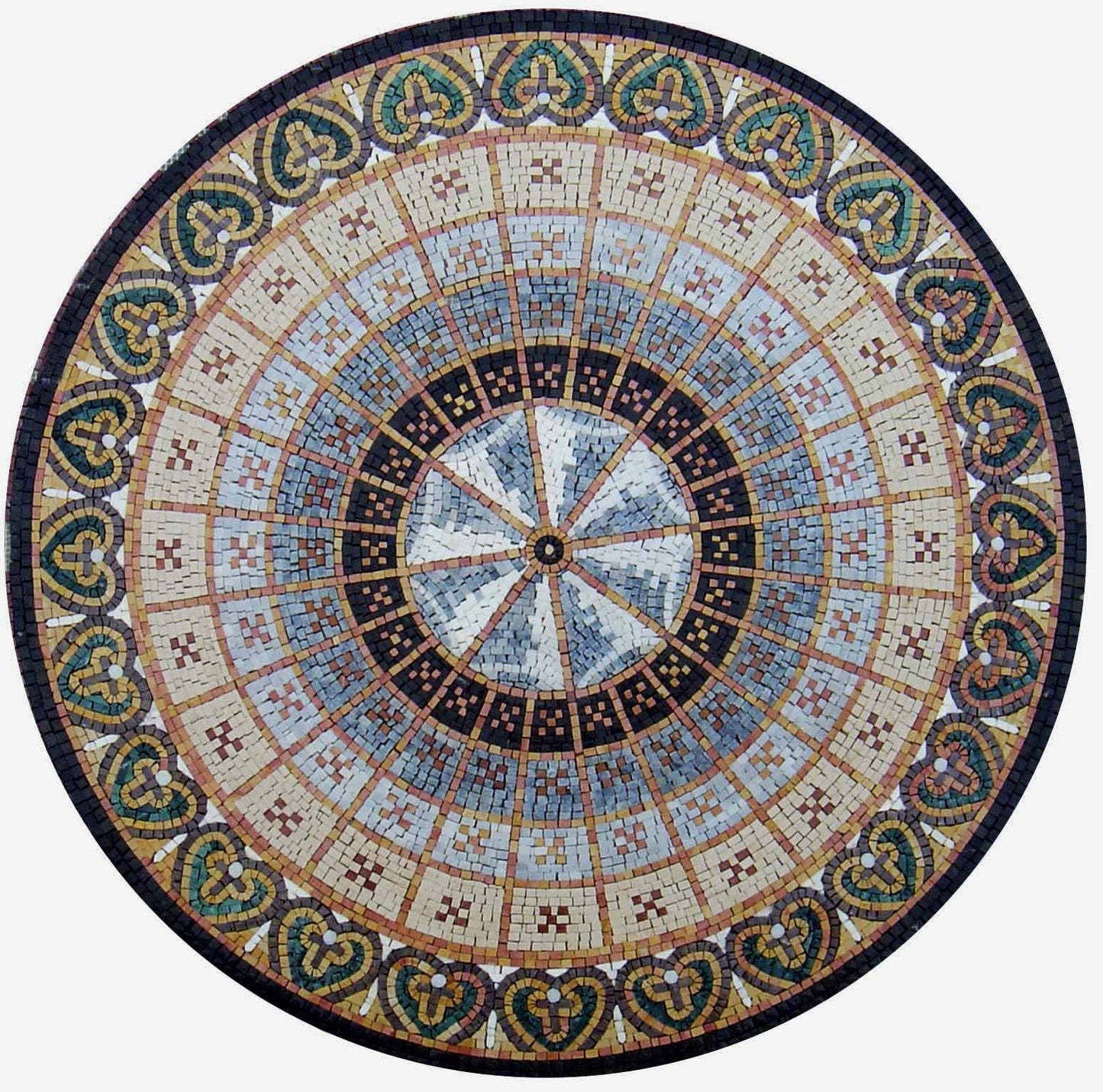 48" Handmade Decorative Medallion wall floor Marble Mosaic Art Stone Tile Décor